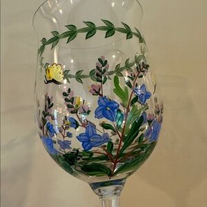 Godinger hand painted wine glasses. Set of 6, like Portmeirion Botanic Garden